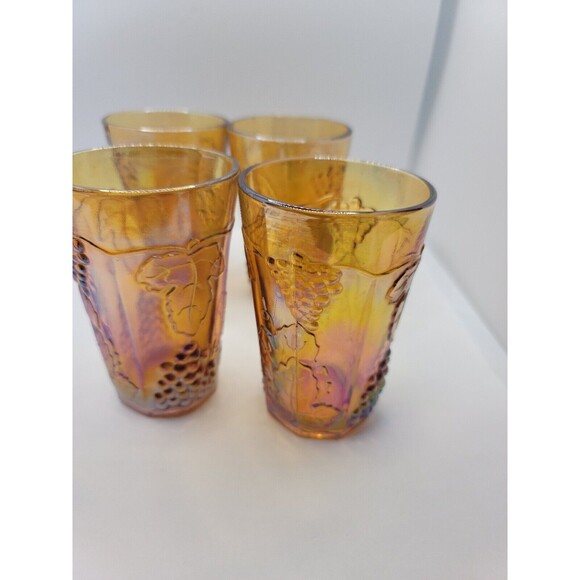 Carnival Glass Juice Glasses Set Of 4 - Picture 7 of 15